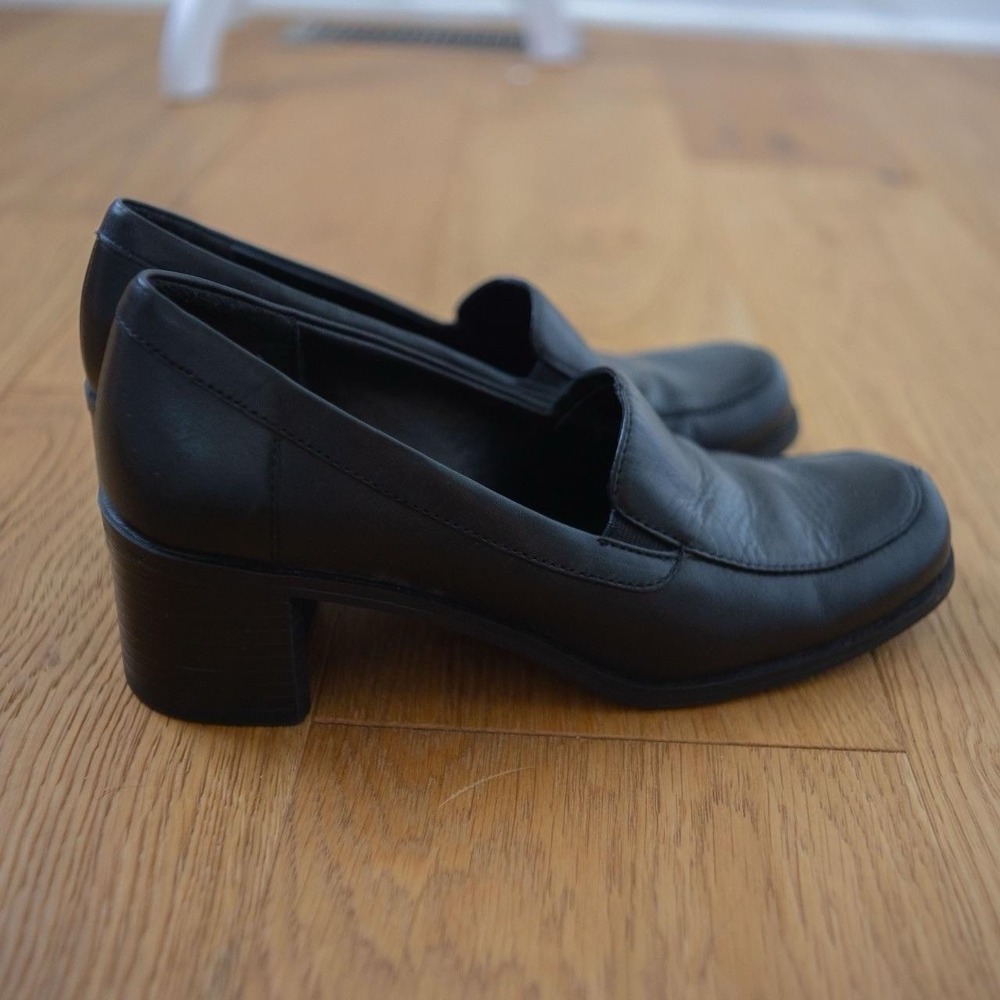 Croft & Barrow Y2K Whimsigoth Black Lug Sole Platform Chunky Loafers Size 6